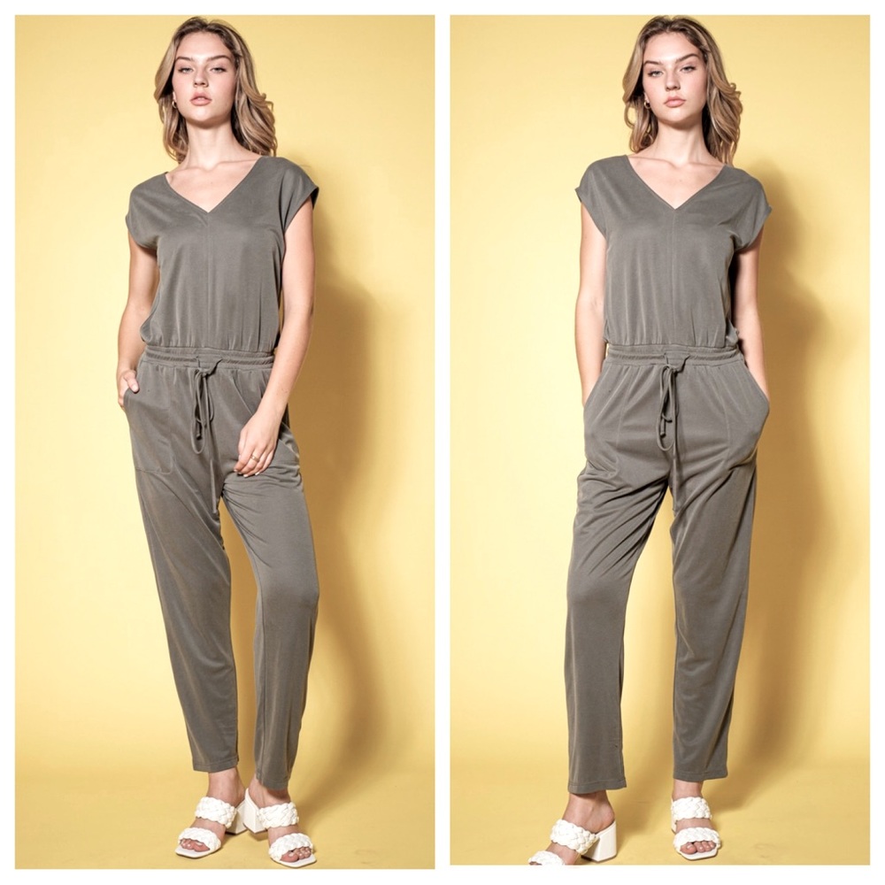 25 V-Neck Stretch Jumpsuits